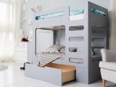 Ліжко двоярусне IndigoWood Cubed із ящиком gray 160x80см